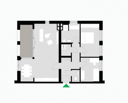 3 Zimmerwohnung Altbau - Typ A - Siebethsburg Wilhelmshaven